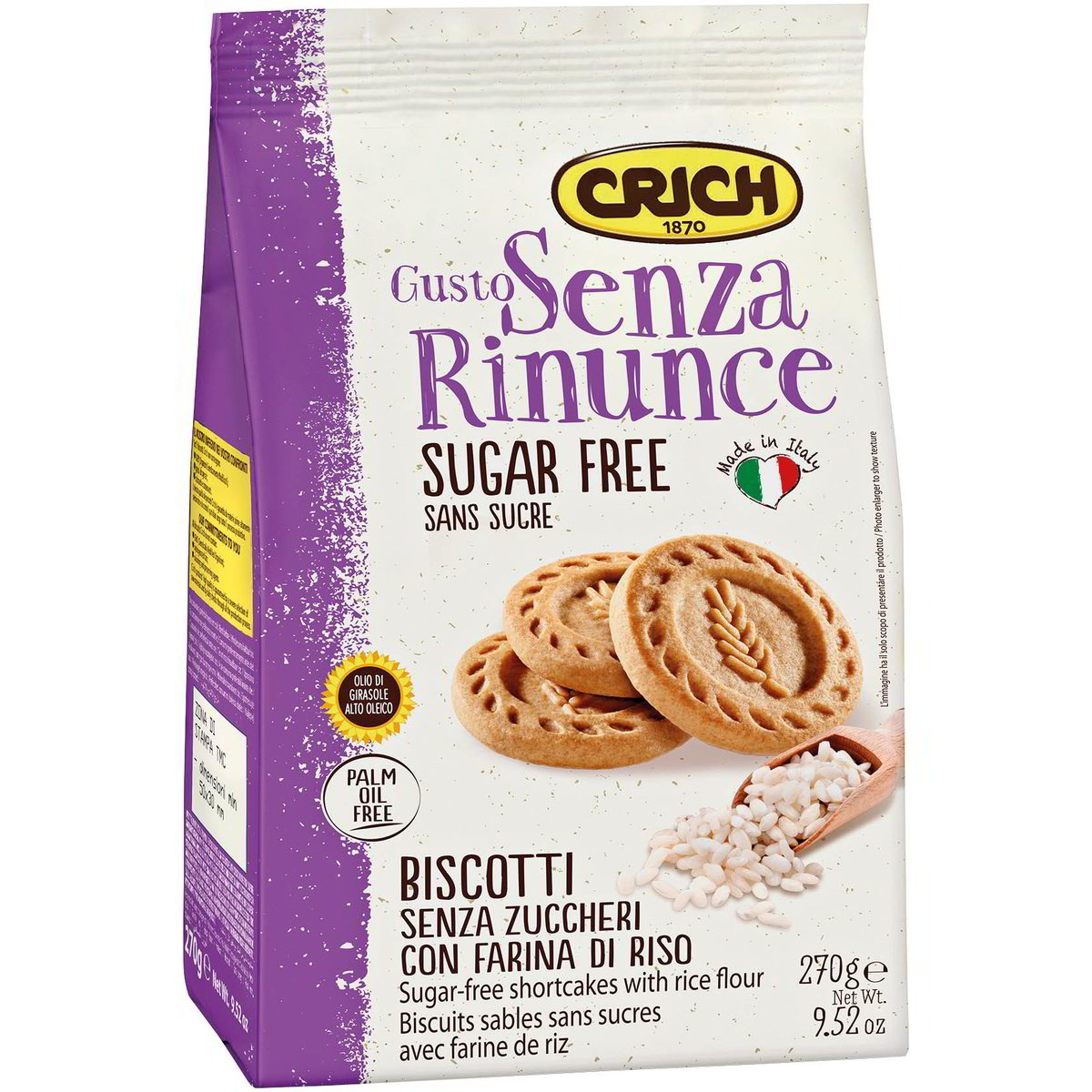 GLUTEN FREE CON CACAO E GOCCE DI CIOCCOLATO 300 g - Crich Biscotti, Wafers,  Crackers, snack e salatini