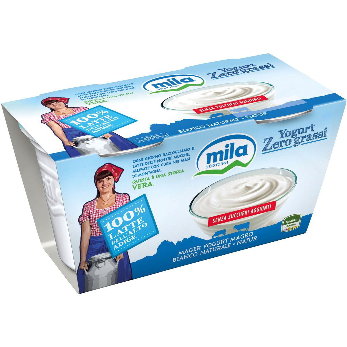 yogurt bianco senza lattosio - Mila - 2 x 125 g