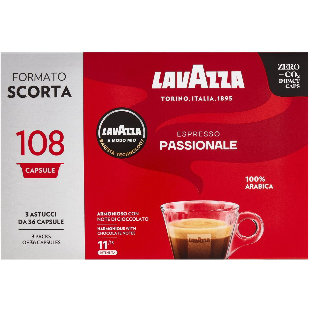 Lavazza A Modo Mio Capsule caffè Espresso Passionale (confezione 36 pezzi)  - Caffè