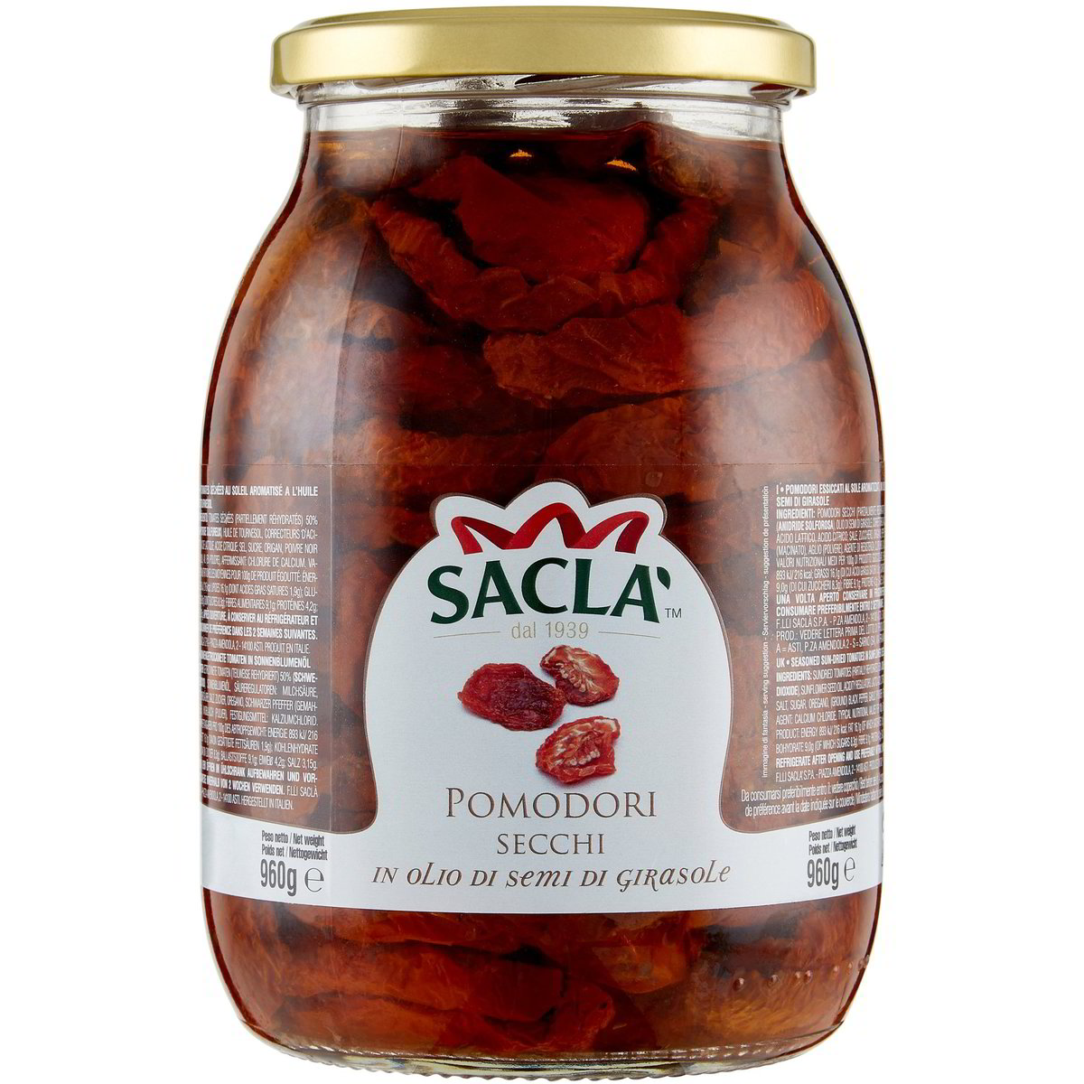 Pomodori secchi in olio di semi di girasole e olio oliva